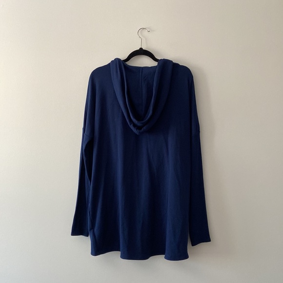 Athleta Purana Wrap Sweatshirt Hooded Athleisure Yoga Long Sleeve Top Size M - Picture 2 of 9